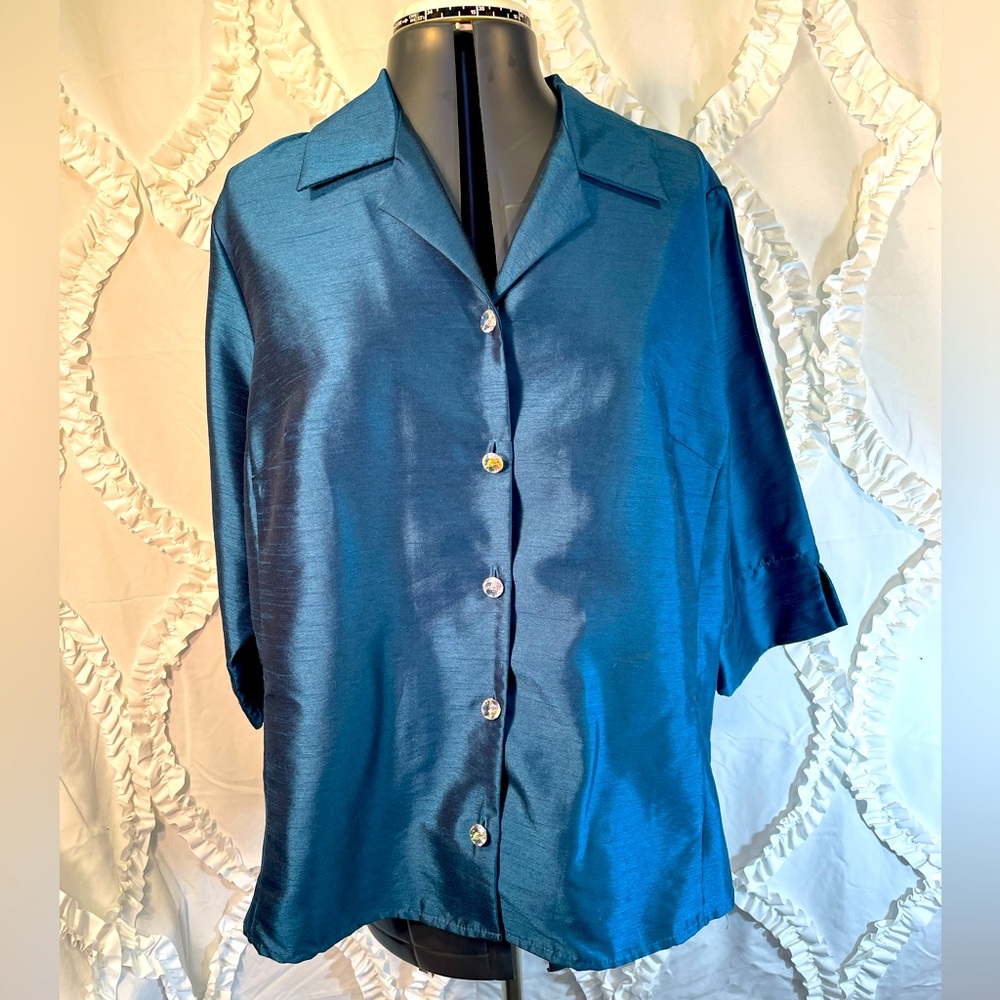 Venezia Size 14/16 Marine Blue button up